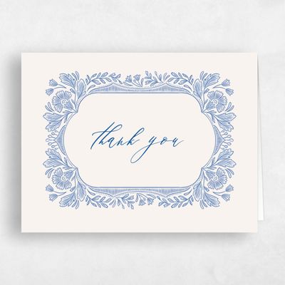 Blue Vintage Wedding Thank You - Caleania Landscape