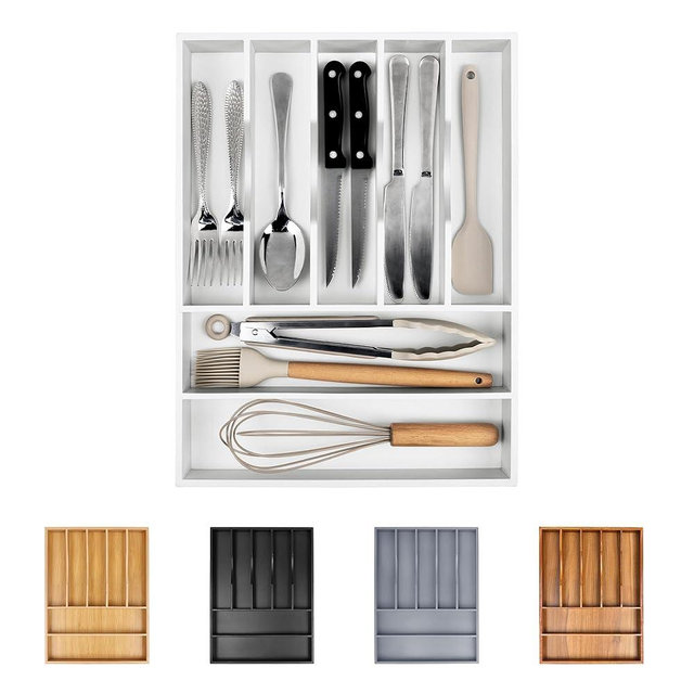 Kitchen Silverware Drawer Organizer and Storage Deep Cookware Utensil Cutlery Rack Office Drawer Organizer Tray Amazon Basics Kitchen Home Gadgets Rv Storage Solutions Wedding Registry Must Haves 2025