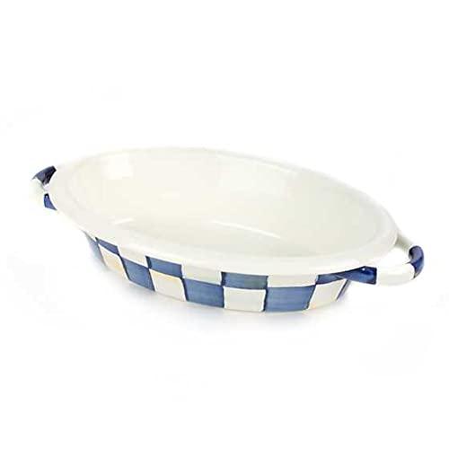MacKenzie-Childs Royal Check Enamel Oval Gratin - Small