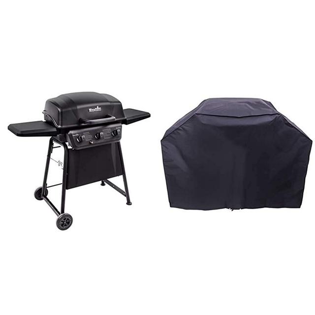 Char-Broil Classic 360 3-Burner Liquid Propane Gas Grill & 3-4 Burner Large Basic Grill Cover