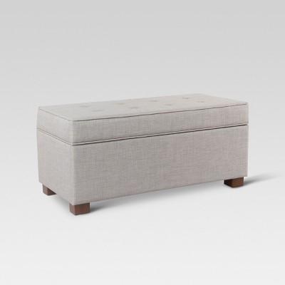 Shelton Tufted Top Storage Ottoman - Gray - Threshold™