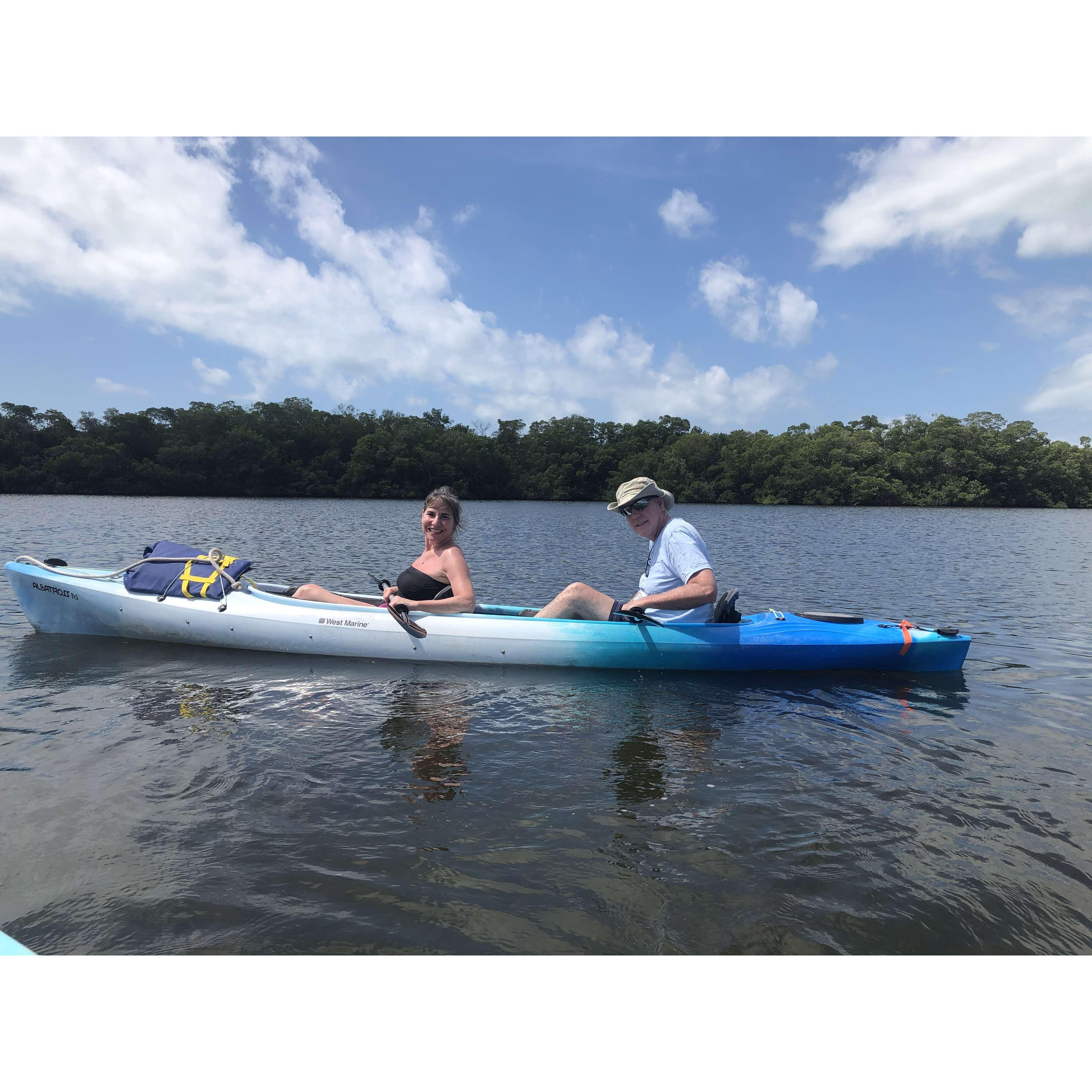Kayaking around Estero Bay, Sanibel Island, Florida