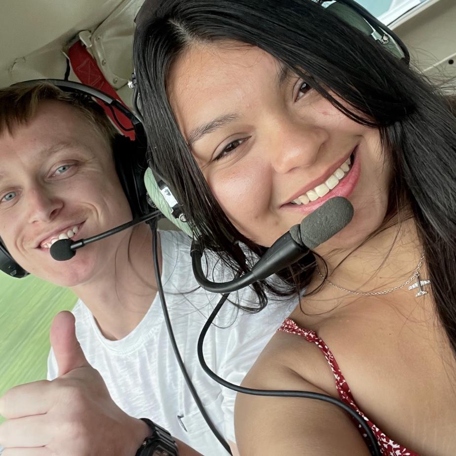 Emmet taking Isa to fly