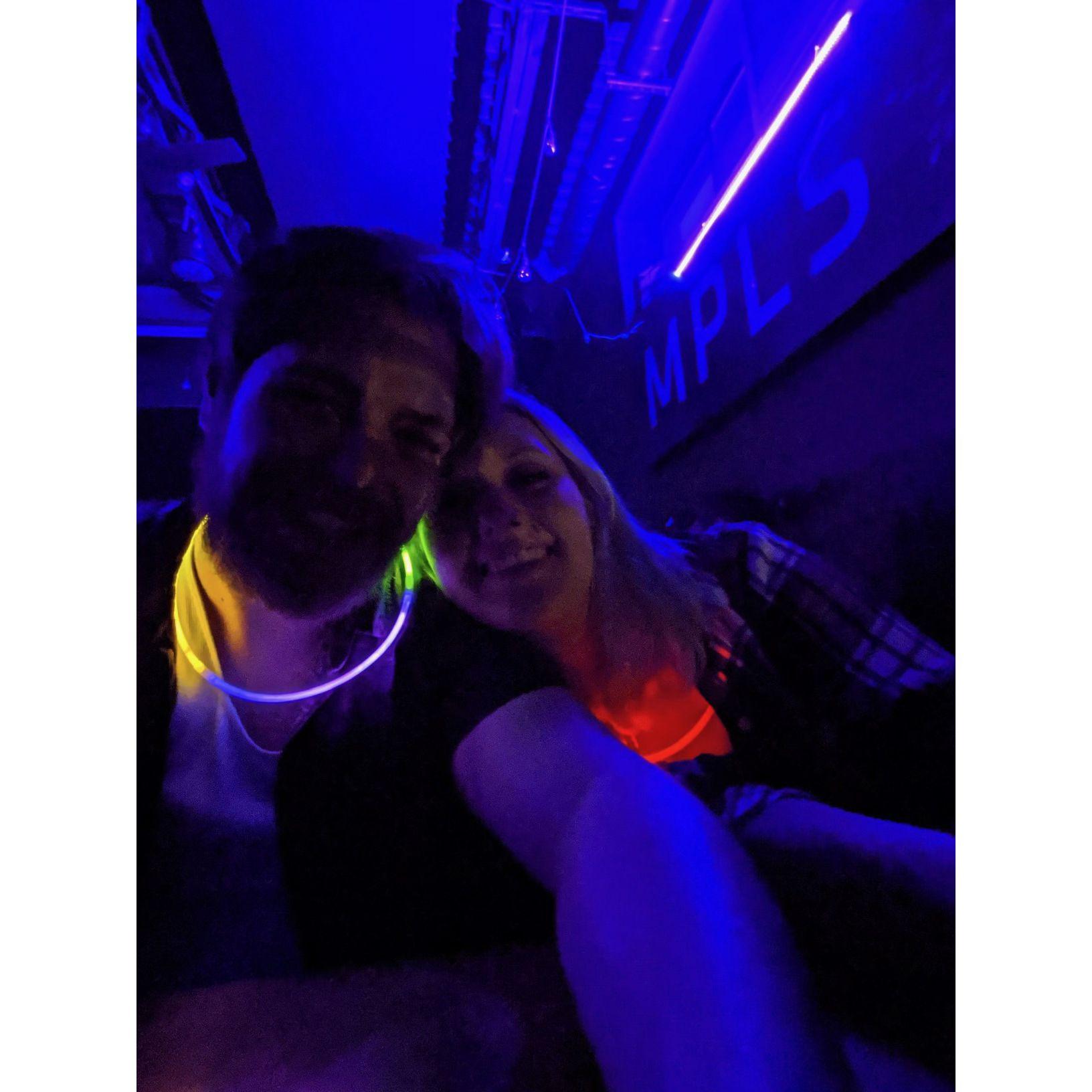 This was taken after we saw Motion City Soundtrack. We stopped at a bar for late night drinks and they gave us glow sticks!