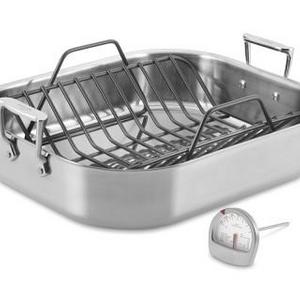 All-Clad Stainless-Steel Large Roasting Pan with Rack