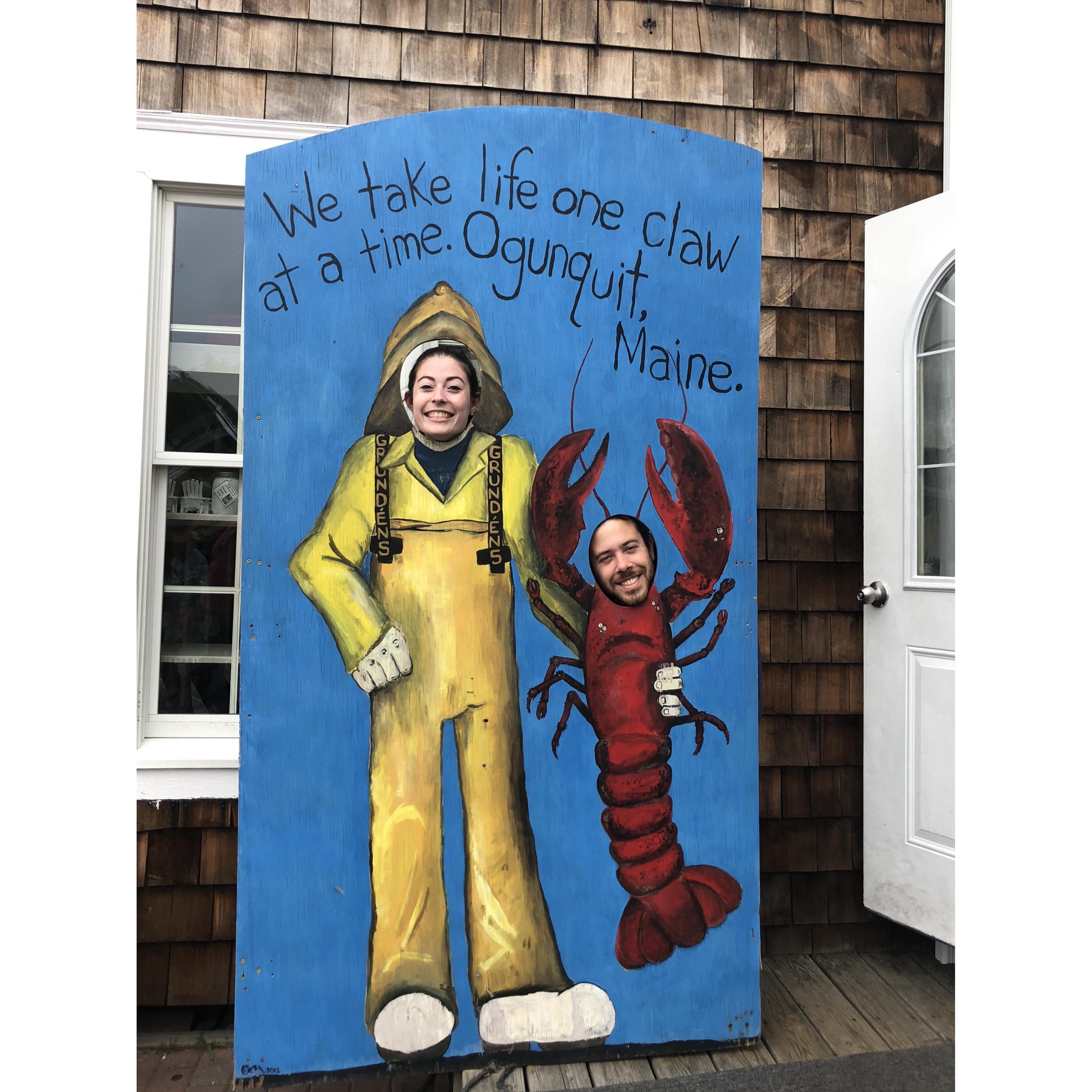 Ogunquit Maine is a favorite vacation spot of ours. We saw a fisherman on the bridge and asked him if he caught anything, he said he didn't so we asked: oh, gon' quit?