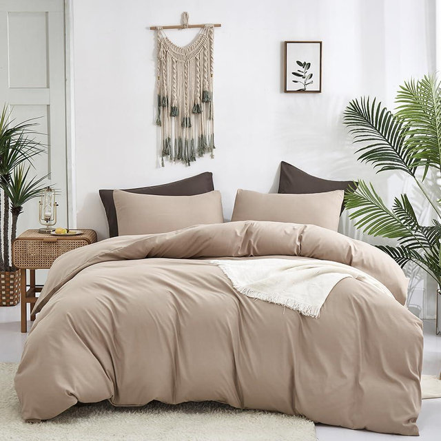 Forxiexie Cream Brown Comforter Set Queen Size Beige Khaki Bedding Comforter Set Soft Milk Coffee Bedding Set Solid Dark Champagne Blanket Quilts Breathable Taupe Color Latte Bedding Comforter Durable