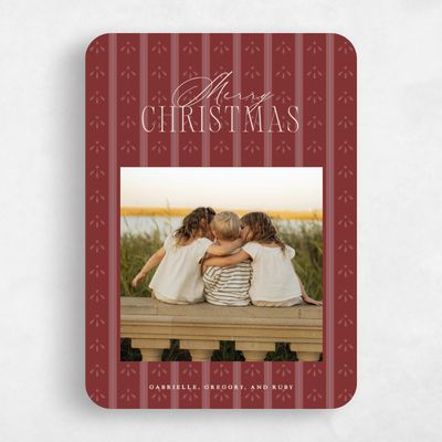 Red Rounded Holiday Card - Waltham