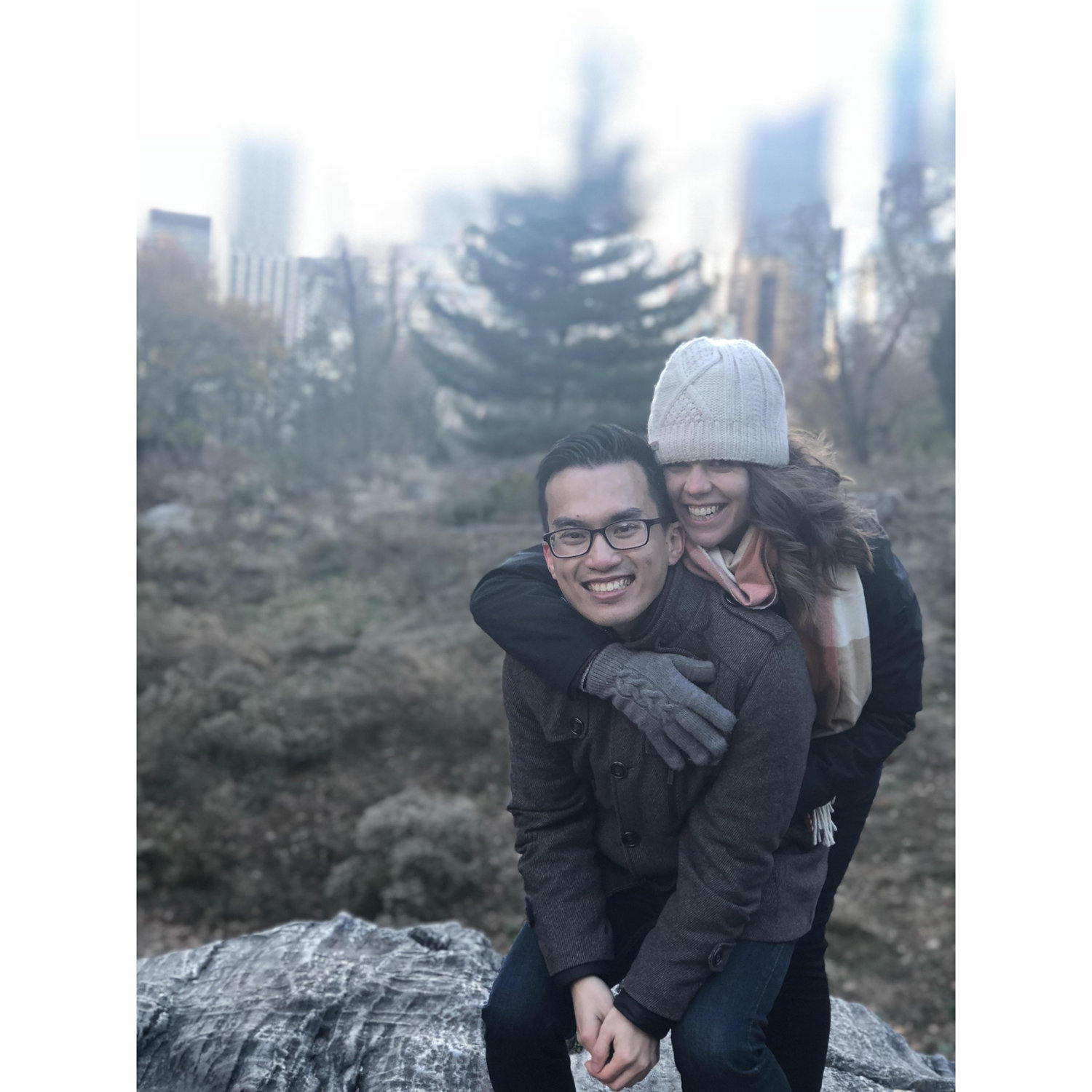 @ Central Park scared that we'd fall off the rock