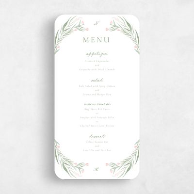 White Rounded Wedding Menu - Arden