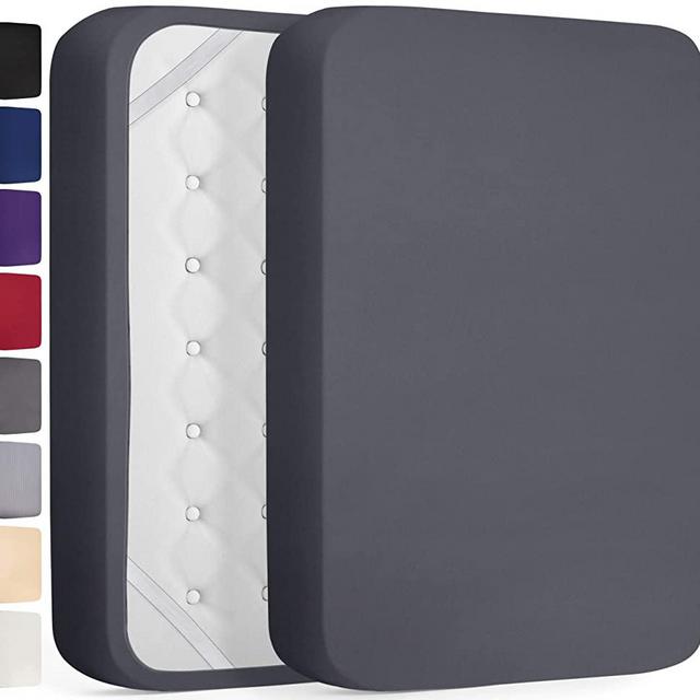 Extra Deep Pocket Fitted Sheet Deep Pocket Fitted Sheet Only - Up to 21 Inch Mattress Sheet King Size Fitted Sheet, Dark Gray