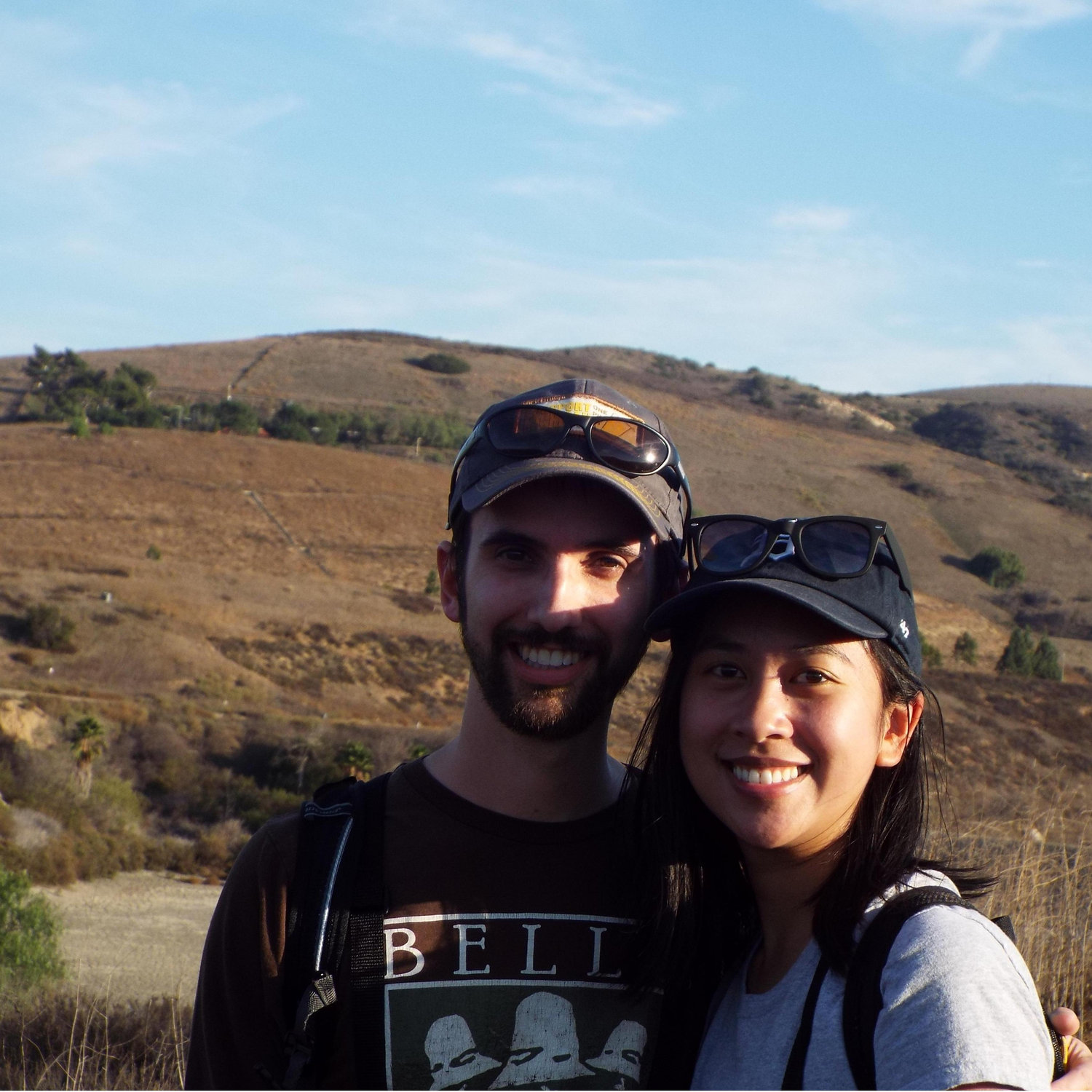 Freshly engaged at Peter's Canyon, Orange County, on November 4th, 2016. The lake is a lie.