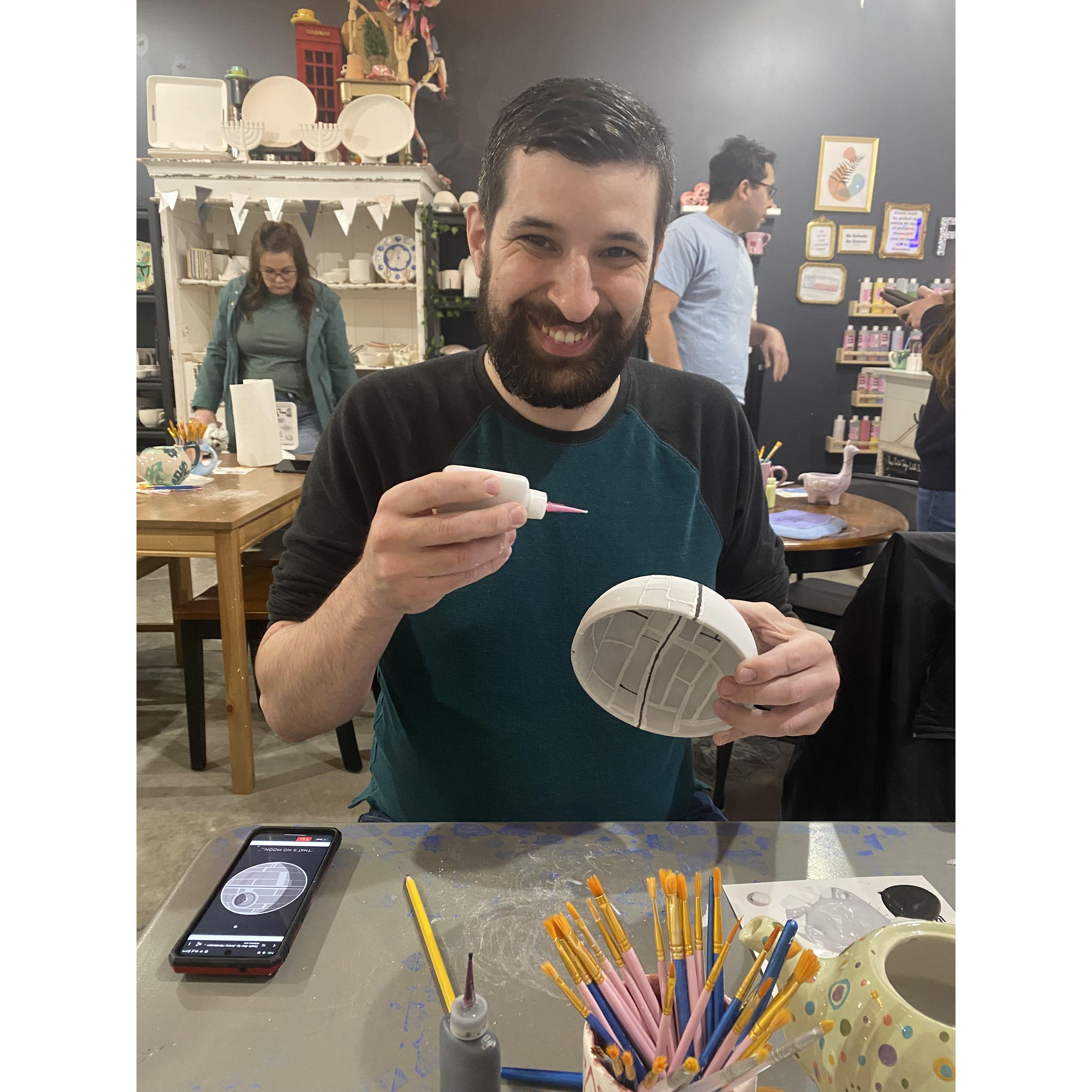 April 2024 - Pottery painting for Valery's birthday