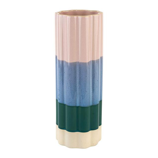 Summer & Rose Ceramic Flower Vase Beautiful Colorful Watercolor 11"" Height x 4"" Wide (SR11)