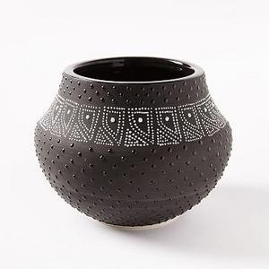Black + White Dot Vase, Large
