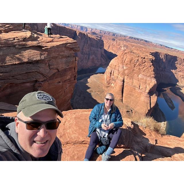 Enjoying the view, Horseshoe Bend, Sedona, AZ.