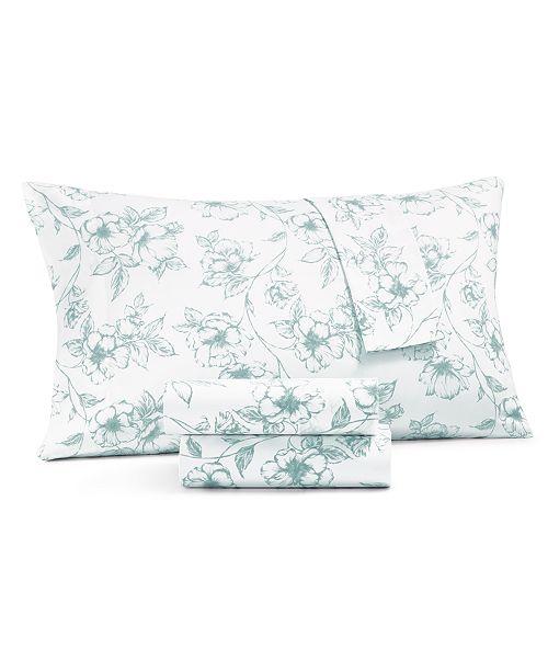 4-Pc. Printed Queen Sheet Set, 400 Thread Count Cotton Percale, Created for Macy's
