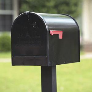 Mailboxes Stanley Jumbo Galvanized Steel Post Mount Black Mailbox