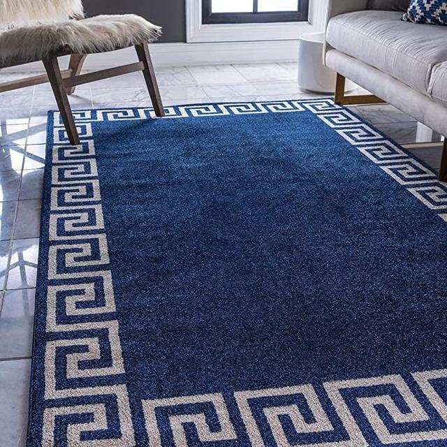 Unique Loom Athens Geometric Casual Area Rug, 8' x 11' Rectangle, Navy Blue