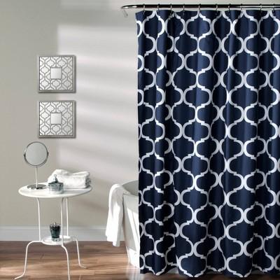 Geo Shower Curtain Navy - Lush Decor