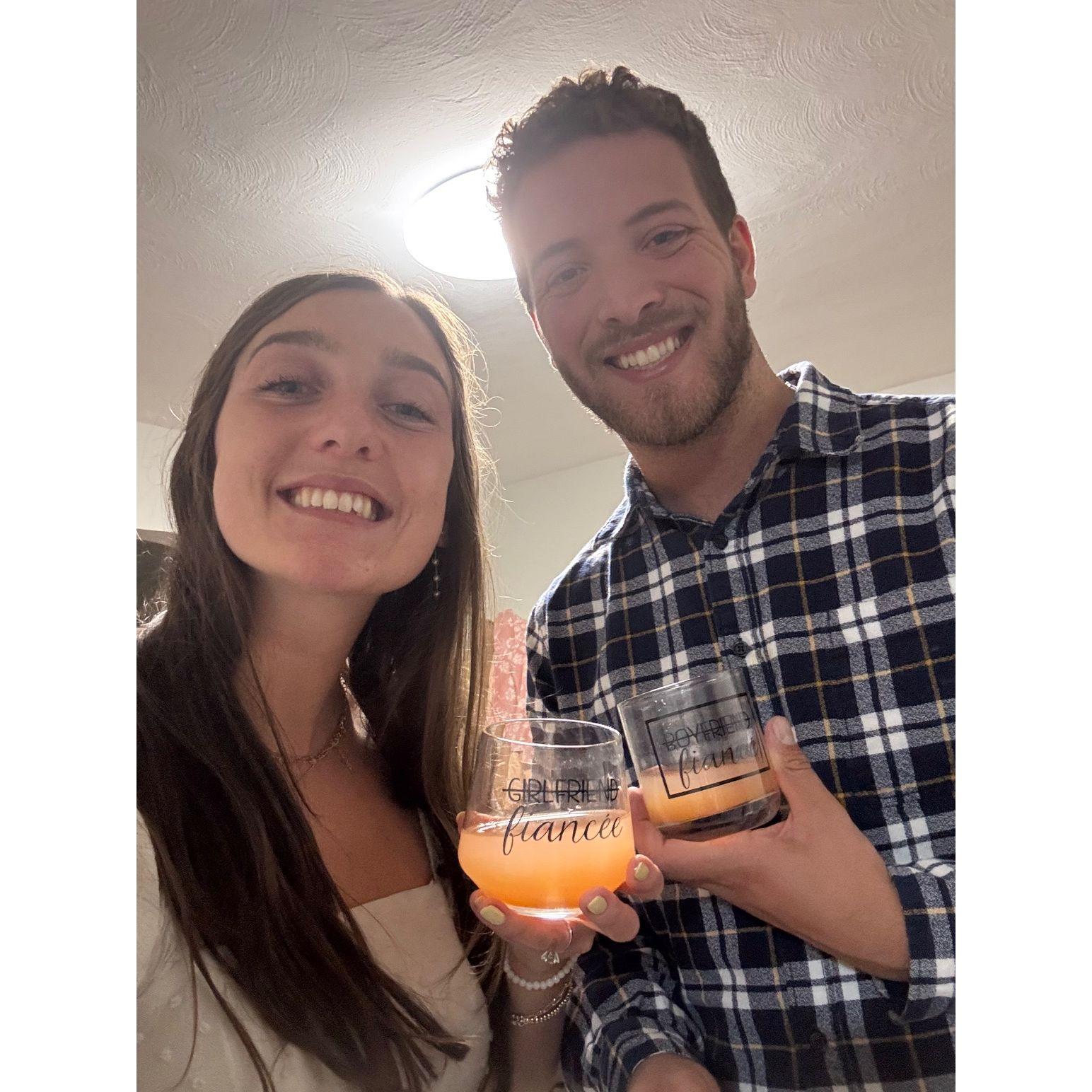 our friend's parents got us these glasses and we pretty much drank out of them exclusively throughout our engagement :)