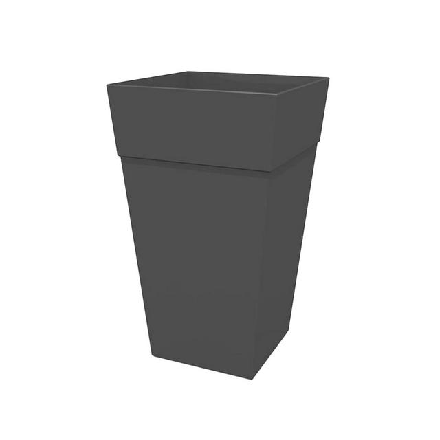 14.65" Finley Tall Tapered Square Indoor/Outdoor Planter Black - Bloem