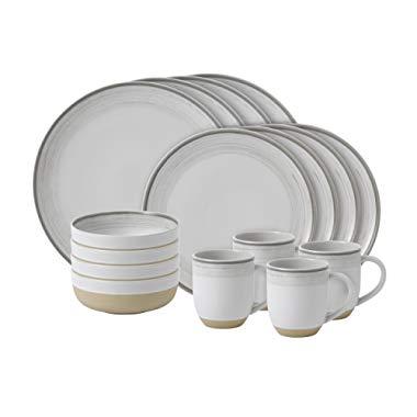 ED Ellen Degeneres Crafted By Royal Doulton Brushed Glaze 16-Piece Dinnerware Set in White