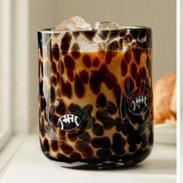 The Confetti Icon Juice Glass - Black Football