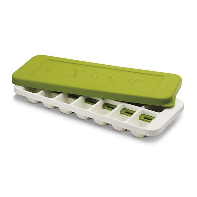 Joseph Joseph QuickSnap Ice Cube Tray with Cover Lid Easy-Release No-Spill Stackable Odor-Free Dishwasher Safe, Green