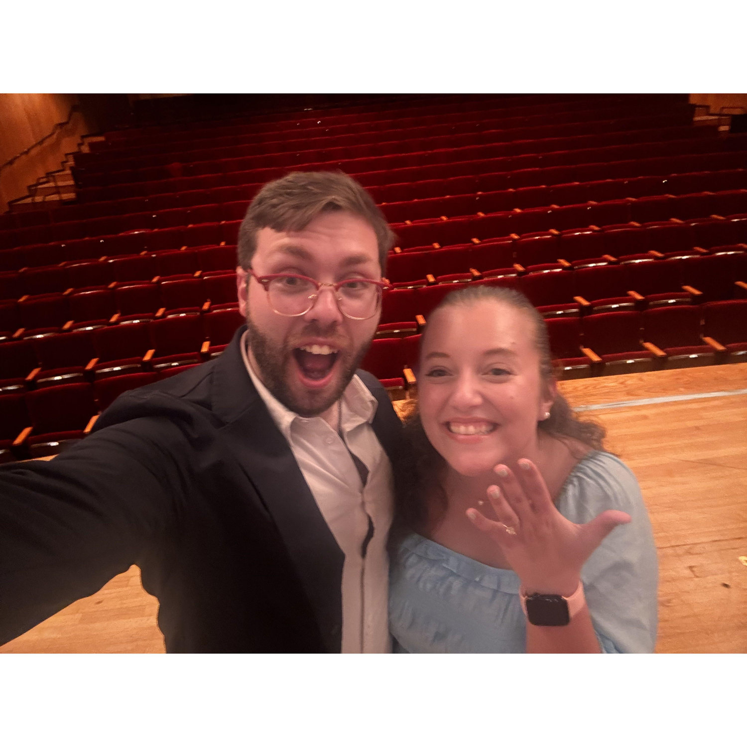 We had to sneak into the concert hall where we first ever laid eyes on each other. Comstock Hall at The University of Louisville.