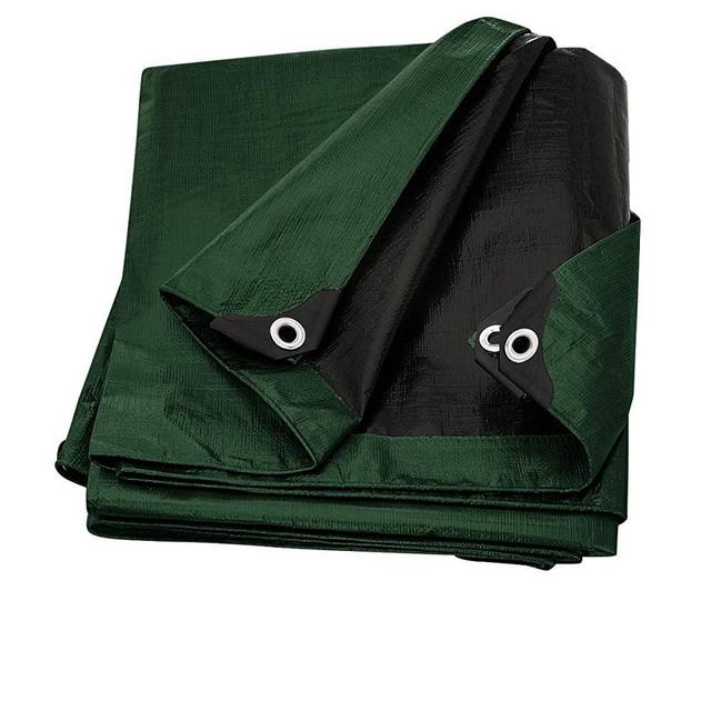 Trademark Supplies Heavy Duty Thick Material Waterproof Tarp Cover, 6X8-Feet, Green/Black