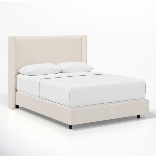 Joss & Main Upholstered Queen Bed frame. Color classic talc linen