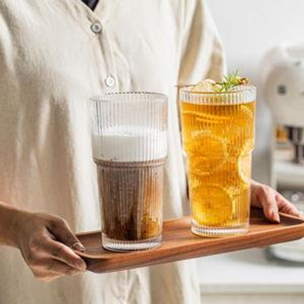 20oz Ribbed Glasses Tumbler - Set of 4