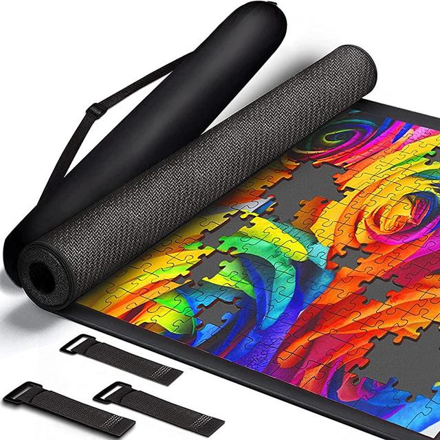 Puzzle Mat Puzzle Mat Roll Up, Large Roll Up Puzzle Mat 46”x26”, Portable Puzzle Mat Organizer Up to 1500 Pcs, No Creases to Your Finished and Unfinished Puzzles, Rubber Puzzle Mats for Jigsaw Puzzle