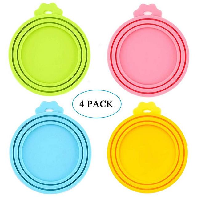 IVIA PET Food Can Lids, Universal BPA Free Silicone Can Lids Covers for Dog and Cat Food, One Can Cap Fit Most Standard Size Canned Dog Cat Food