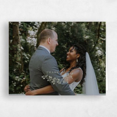 Light Khaki, Grey Wedding Thank You - Viola Photo