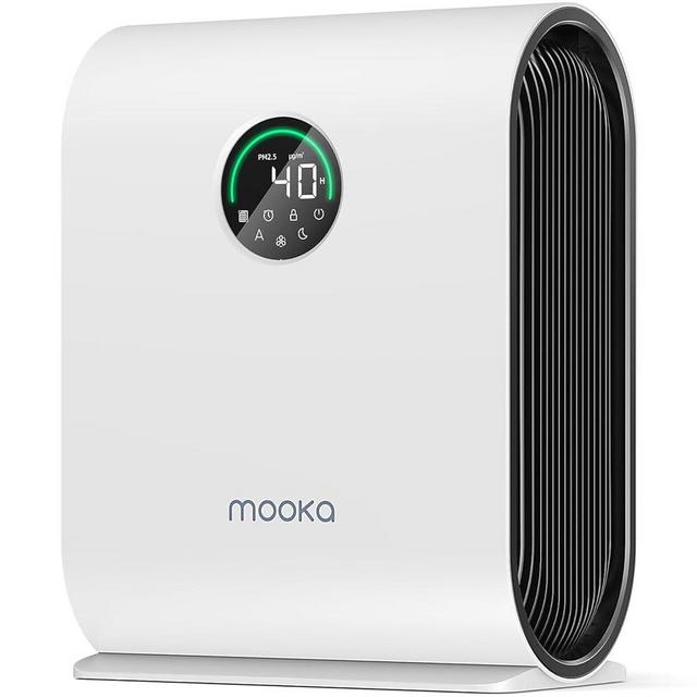 Air Purifier for Home Large Room Up to 2500 ft² with PM 2.5 Display Air Quality Sensors, MOOKA H13 HEPA Smart Large Air Purifier for Pets Dust Odor Smoke, Auto Mode, 15dB Sleep Mode for Bedroom, KJ217