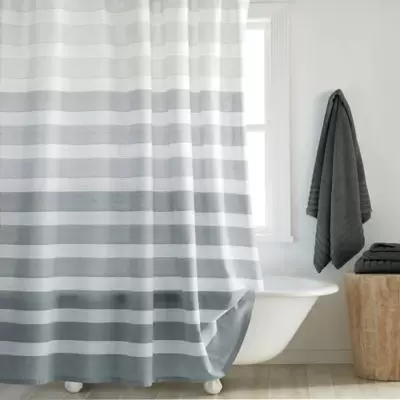 DKNY Highline Stripe 72-Inch x 72-Inch Shower Curtain in Grey