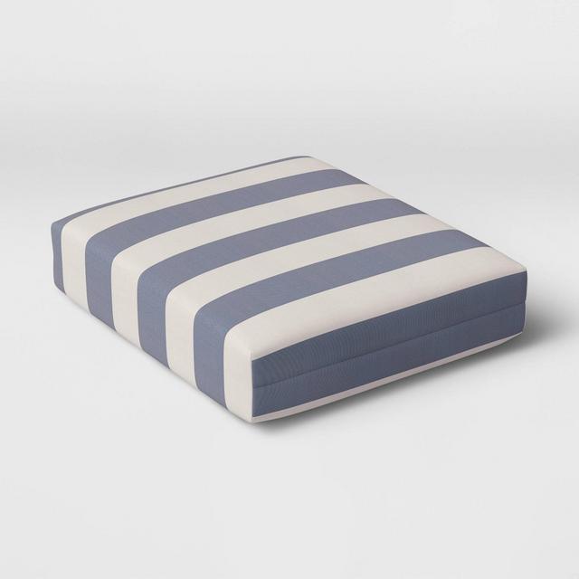 Cabana Stripe Outdoor Seat Cushion DuraSeason Fabric™ Navy - Threshold™