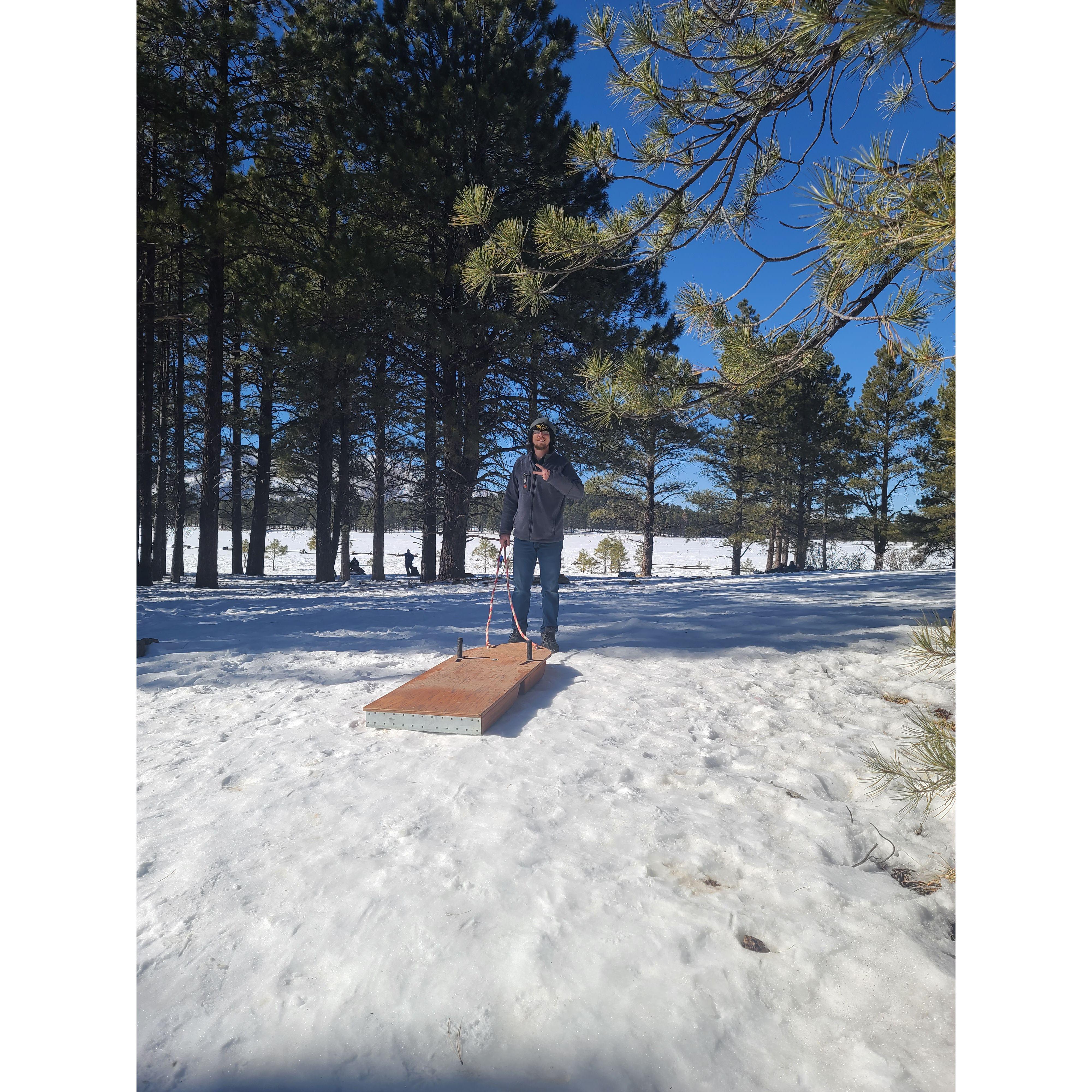 i cant remember which snow play area this was but we got a little lost at first but we got to play in the snow.