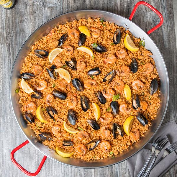 24" Polished Carbon Steel Paella Pan