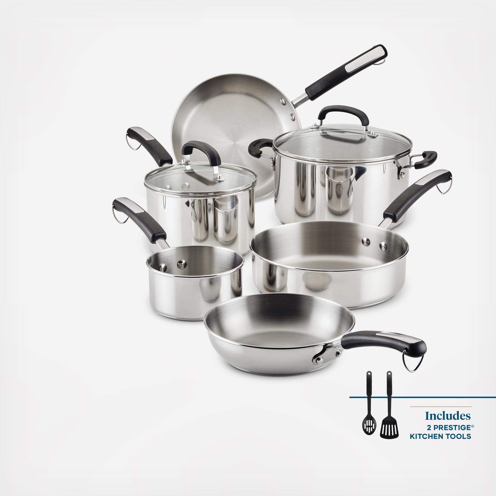 Farberware, Brilliance 10-Piece Stainless Steel Cookware Set | Zola