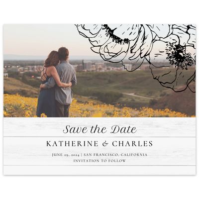 White Wedding Digital Save the Date - Rooftop Photo