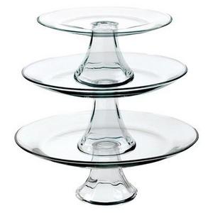 Anchor Hocking Tiered Pedestal Serving Plates - Set of 3