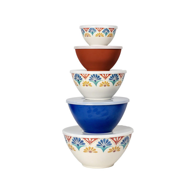 Rio Medallion Mixing Bowls with Lids, Set of 5