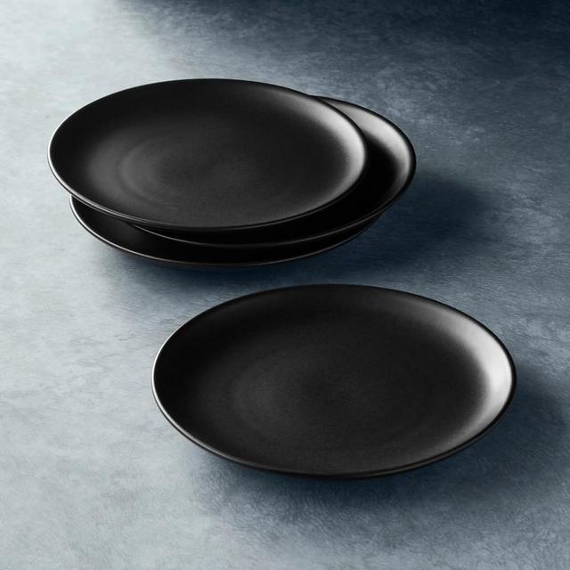 Open Kitchen by Williams Sonoma Matte Coupe Salad Plates, Set of 4, Black