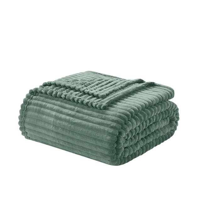 Nestl Sage Green Throw Blanket for Couch - Fuzzy Blankets and Throws for Sofa, Warm Bed Fleece Throw Blankets, Soft Throw Blanket, Lightweight Cut Plush Cozy Blanket, 50x60 in Fleece Blanket Throw