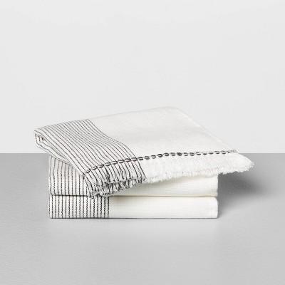 3pc Washcloth Microstripe Gray - Hearth & Hand™ with Magnolia