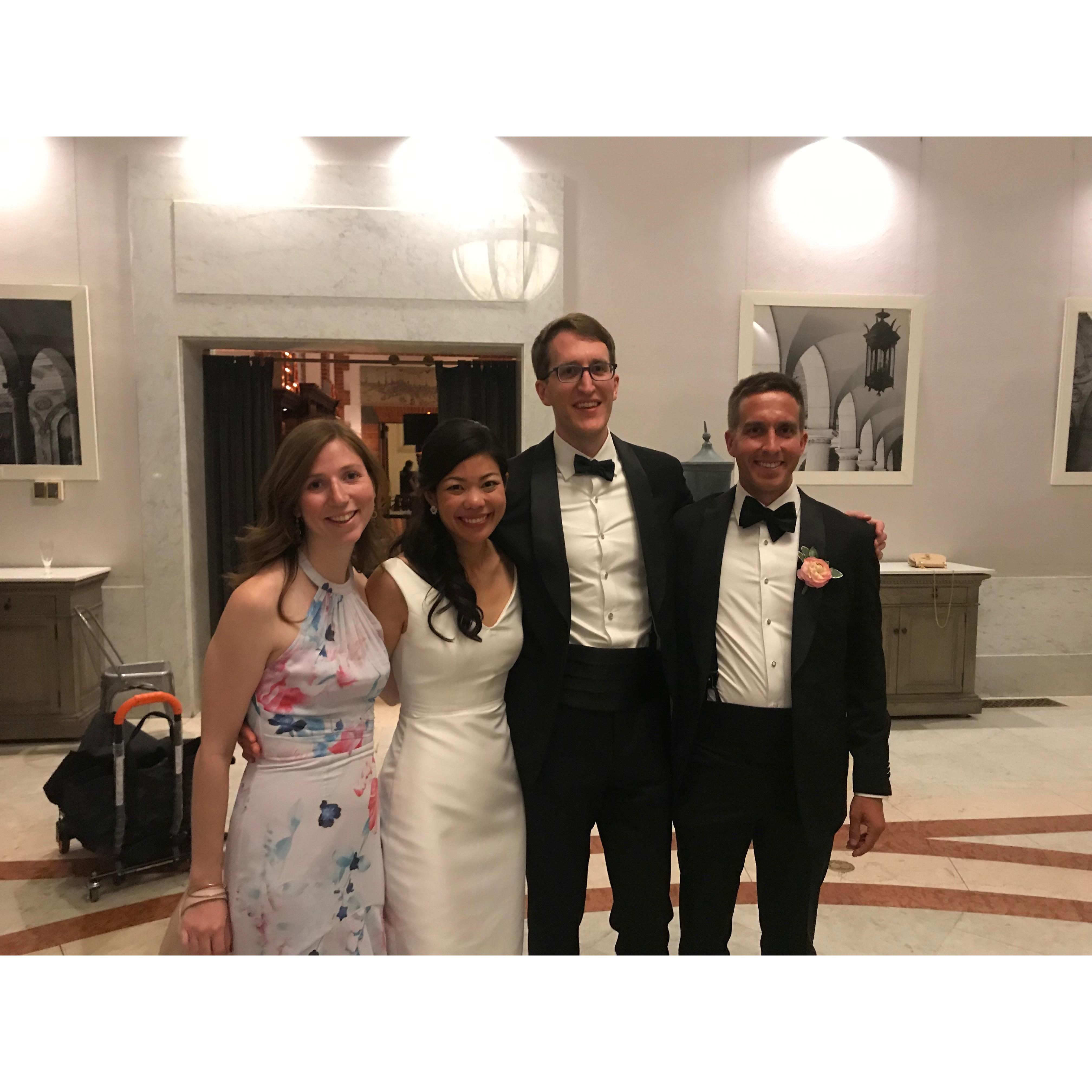 After a long and fun night of dancing at Jack and Lisa's wedding on June 15, 2019.