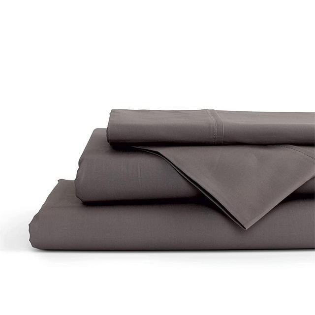 100% Cotton Percale Sheets King Size, Charcoal, Deep Pocket, 4 Piece - 1 Flat, 1 Deep Pocket Fitted Sheet and 2 Pillowcases, Crisp Cool and Strong Bed Linen